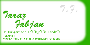 taraz fabjan business card